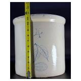 Antique Red Wing Union Stoneware Co. 4 Gallon Crock w/ Cobalt Blue Birch Leaf Design (c. 1896-1912)