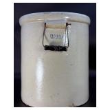 Rare Antique 8 Gallon Red Wing Union Stoneware Crock w/ Bail Handles & Large Wing Logo.