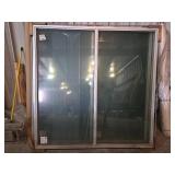 8 Large aluminum framed windows