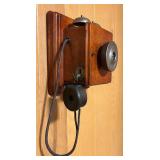 FR - Antique Minnesota Electric Wall Telephone Wood and Metal