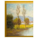 FR - Signed Original Landscape Oil Painting in Gold Frame