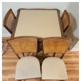 FR - Mid-Century Dining Table with 4 Cane-Back Chairs