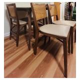 FR - Mid-Century Dining Table with 4 Cane-Back Chairs