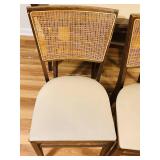 FR - Mid-Century Dining Table with 4 Cane-Back Chairs