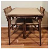 FR - Mid-Century Dining Table with 4 Cane-Back Chairs
