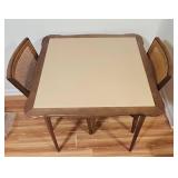 FR - Mid-Century Dining Table with 4 Cane-Back Chairs