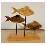 FR - Cynthia Rowley Wooden Fish Sculpture Table Decor