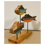 FR - Cynthia Rowley Wooden Fish Sculpture Table Decor