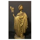 FR - Pair of 10 Inch Vintage Gold-Tone Roman Warrior Statues