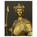 FR - Pair of 10 Inch Vintage Gold-Tone Roman Warrior Statues