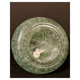 FR - 9 Inch Tall Crackle Glass Vase with Frosted Finish