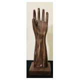 FR - Wooden Hand Sculpture on Square Base