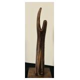 FR - Wooden Hand Sculpture on Square Base