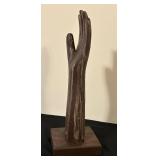 FR - Wooden Hand Sculpture on Square Base