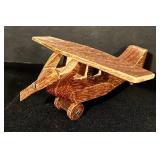 FR - Set of 3 Handmade Wooden Toy Vehicles: Plane, Tanker Truck and Delivery Van