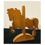 FR - Set of 4 Handcrafted Wooden Toys Including Trucks and Rocking Horses