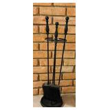 FR - Three-Piece Fireplace Tool Set with Stand