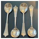 Vintage Tiffany & Co. Persian Pattern Sterling Spoons - Monogrammed (Lot of 4)