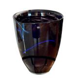 Kosta Boda Glass Vase Indigo Swirl - Swedish Art Glass Vase