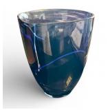 Kosta Boda Glass Vase Indigo Swirl - Swedish Art Glass Vase