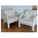 LR - Vintage Directional Lounge Chairs - Vintage Cream Upholstery (Lot of 2)