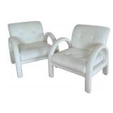 LR - Vintage Directional Lounge Chairs - Vintage Cream Upholstery (Lot of 2)