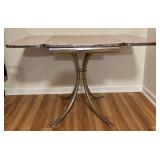LL - Vintage 1950s Pink Formica and Chrome Drop-Leaf Kitchen Table