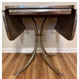 LL - Vintage 1950s Pink Formica and Chrome Drop-Leaf Kitchen Table