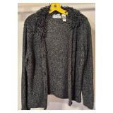 LL - Sarah Bentley Petite PL Black and White Cardigan Sweater