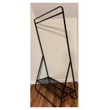 LL - Black Metal Garment Rack with Shelf