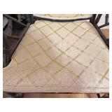 LL - Pair of Black Lacquer Faux Bamboo Chippendale Armchairs with Upholstered Cushions