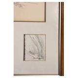 LL - Framed Vintage Pencil Drawing of American Pika by Liz McMahon