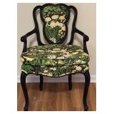 LL - Vintage French Balloon Style Floral Upholstered Armchair
