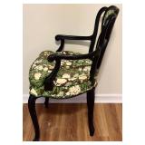 LL - Vintage French Balloon Style Floral Upholstered Armchair