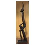 LL - Set of 3 Wooden Nias Adu Zaria Tribal Art Sculptures from Indonesia