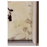 LL - Abstract Painting by Fred Blumenthal in White Frame