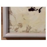 LL - Abstract Painting by Fred Blumenthal in White Frame