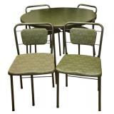 LL-FR - Vintage Cosco Green Folding Card Table Set with 4 Chairs