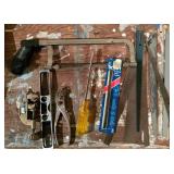 LL-S - Wood Workbench with Assorted Hand Tools and Accessories
