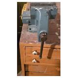 LL-S - Wood Workbench with Assorted Hand Tools and Accessories