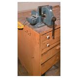 LL-S - Wood Workbench with Assorted Hand Tools and Accessories