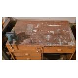 LL-S - Wood Workbench with Assorted Hand Tools and Accessories