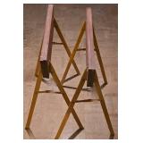 LL-S - Pair of Stationary Sawhorses with Wood Tops