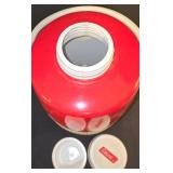 LL-S - Vintage Coleman Red and White Water Jug Cooler with Spout