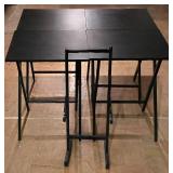 LL-S - Set of 4 Scheibe Black Folding TV Trays with Stand