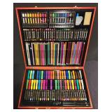 LL-FR - Complete Art Set in Wooden Case with Pastels, Pencils, Markers, and More