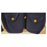 LL-FR - Lauren Ralph Lauren Navy Cotton Cardigan with Gold Buttons Size XL