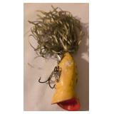 LL-FR - Lot of 3 Vintage Fishing Lures - Lunkerhunt 2.25in, Jitterbug, Hula Popper 4in