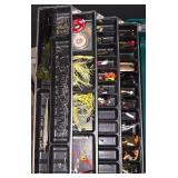 LL-FR - UMCO 1000UPB Large Green Tackle Box with Assorted Fishing Tackle
