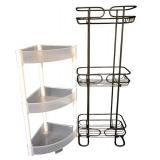 LL-FR - Bathroom Towel Set with Shell Design, Wicker Storage Basket, and Shelving Racks